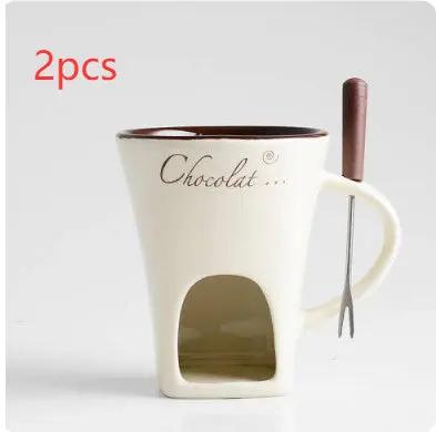 Mini Fondue Mug Set – Personal Chocolate, Cheese & Butter Warmer Kit null