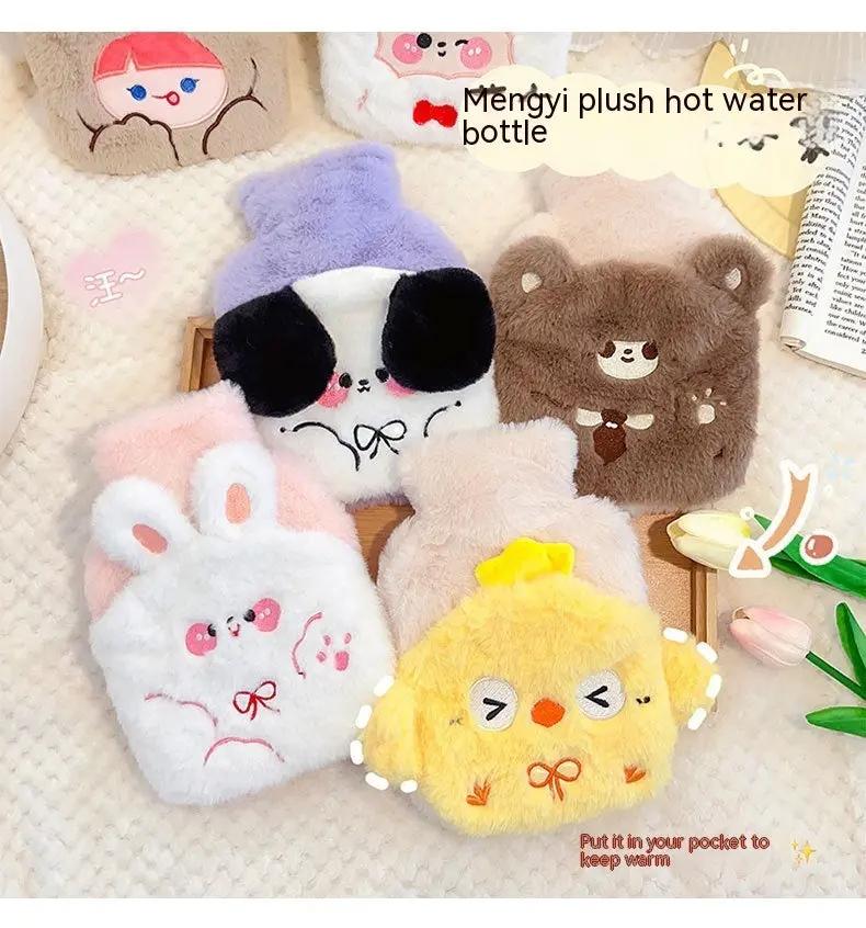 Cute Plush Bear Hot Water Bag – Refillable Soft Warmer for Pain Relief & Winter Comfort null