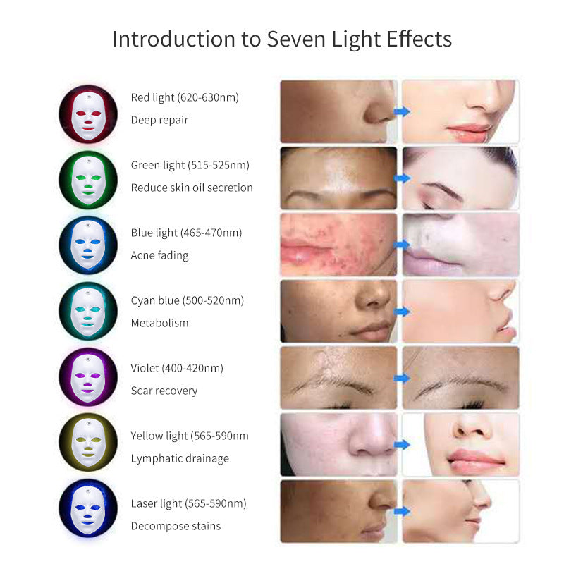 LED Rechargeable Face Mask – Acne & Freckles Treatment with Multi-Color Light Therapy null