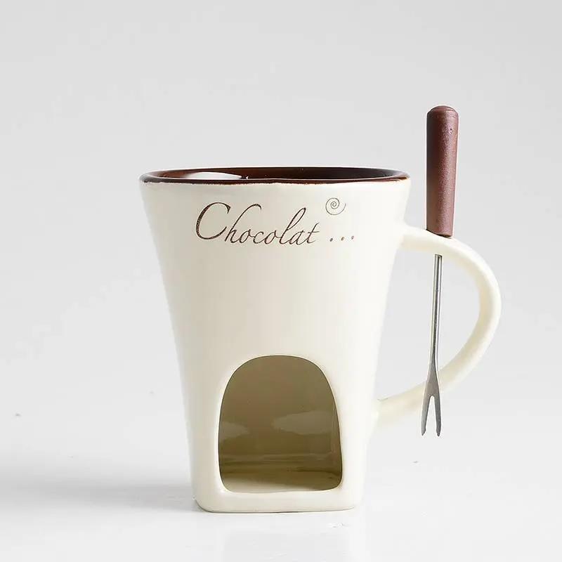 Mini Fondue Mug Set – Personal Chocolate, Cheese & Butter Warmer Kit null