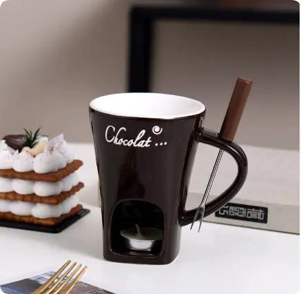 Mini Fondue Mug Set – Personal Chocolate, Cheese & Butter Warmer Kit null