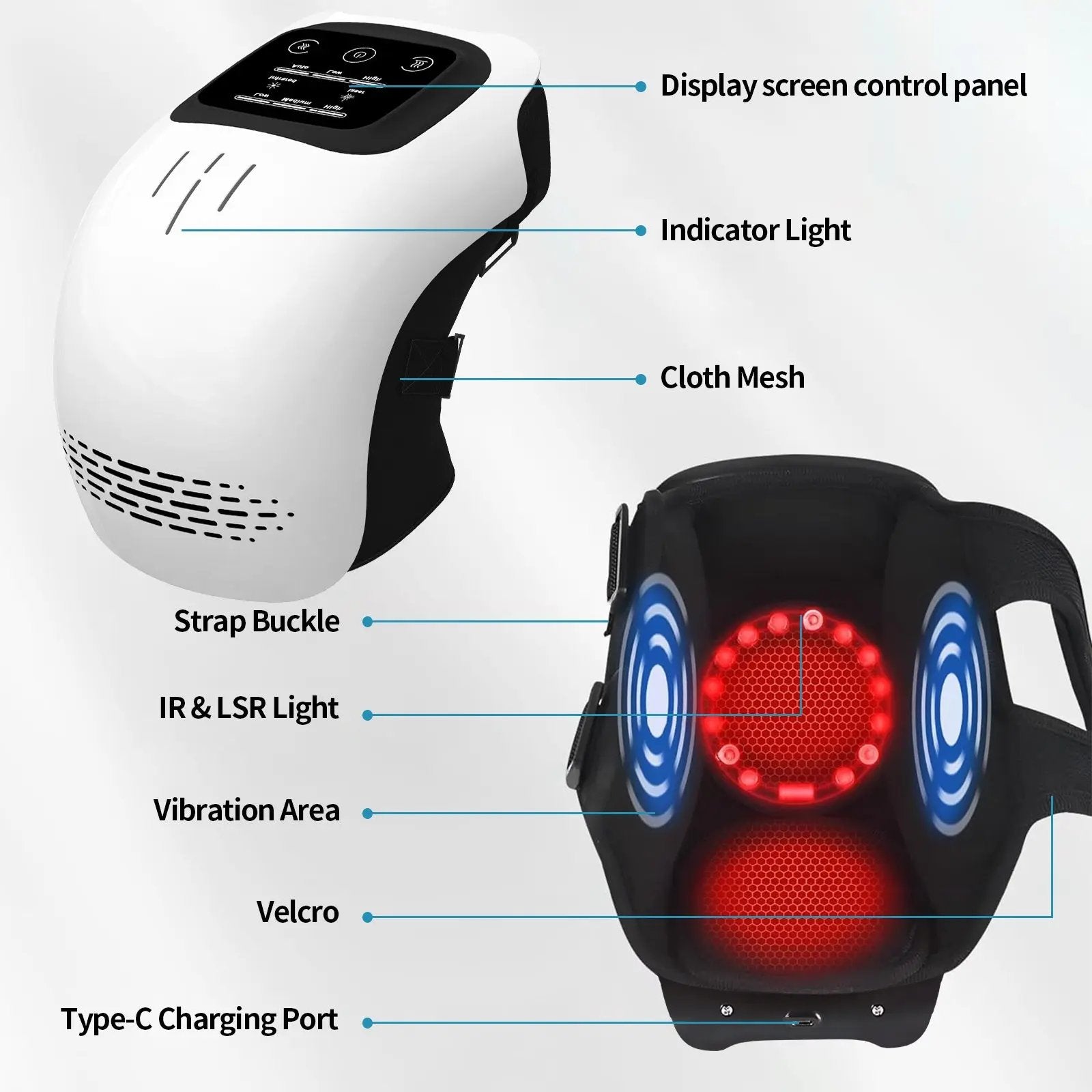 Smart Electric Heating Knee Massager – Rechargeable Infrared & Vibration Pain Relief Device null