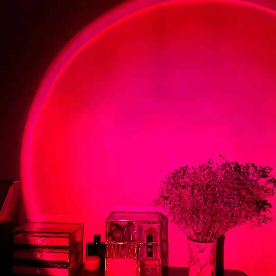 Rechargeable Rainbow & Sunset Projection Lamp – Ambient LED Mood Light for Bedroom & Home null