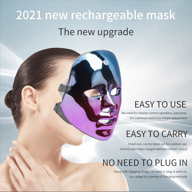LED Rechargeable Face Mask – Acne & Freckles Treatment with Multi-Color Light Therapy null