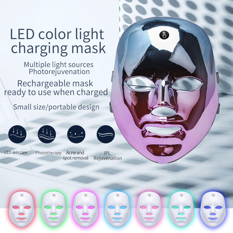 LED Rechargeable Face Mask – Acne & Freckles Treatment with Multi-Color Light Therapy null