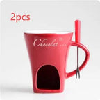 Mini Fondue Mug Set – Personal Chocolate, Cheese & Butter Warmer Kit null