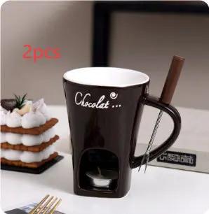 Mini Fondue Mug Set – Personal Chocolate, Cheese & Butter Warmer Kit null